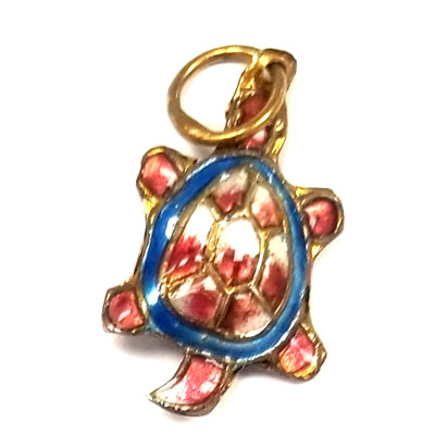 ENAMEL TURTLE 14X25MM RUST RED